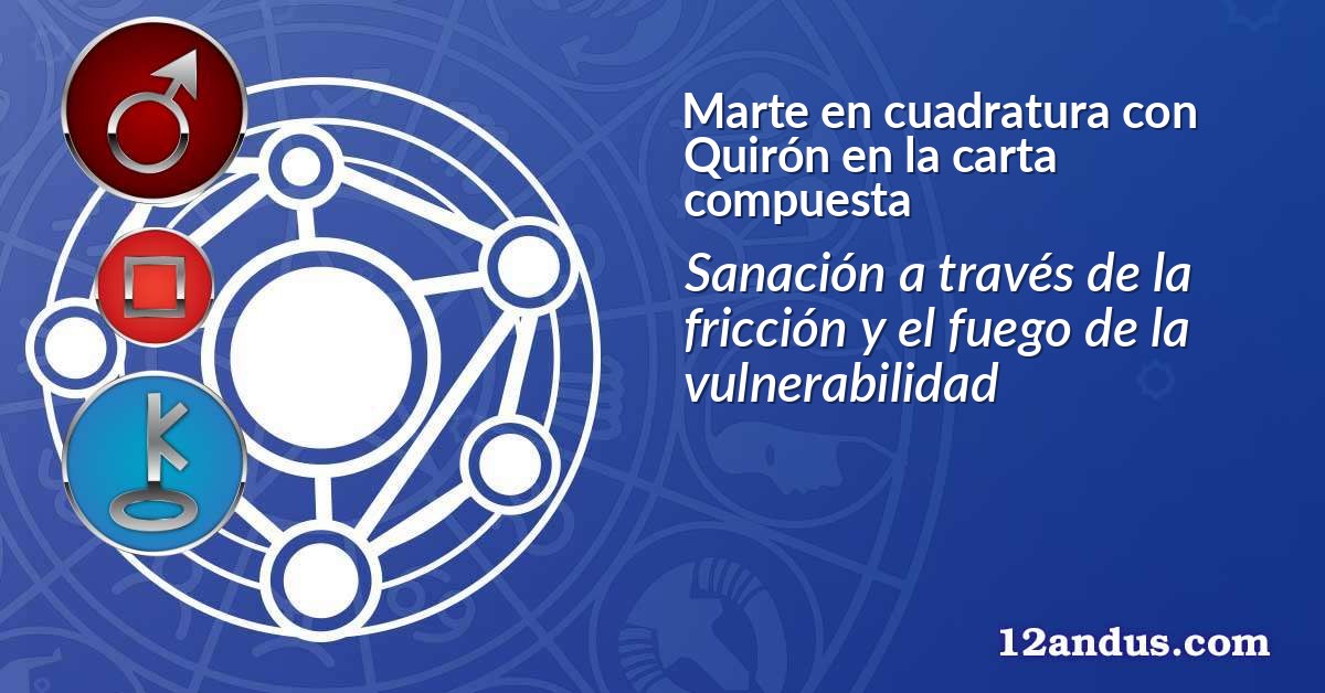 Marte en cuadratura con Quirón en la carta compuesta