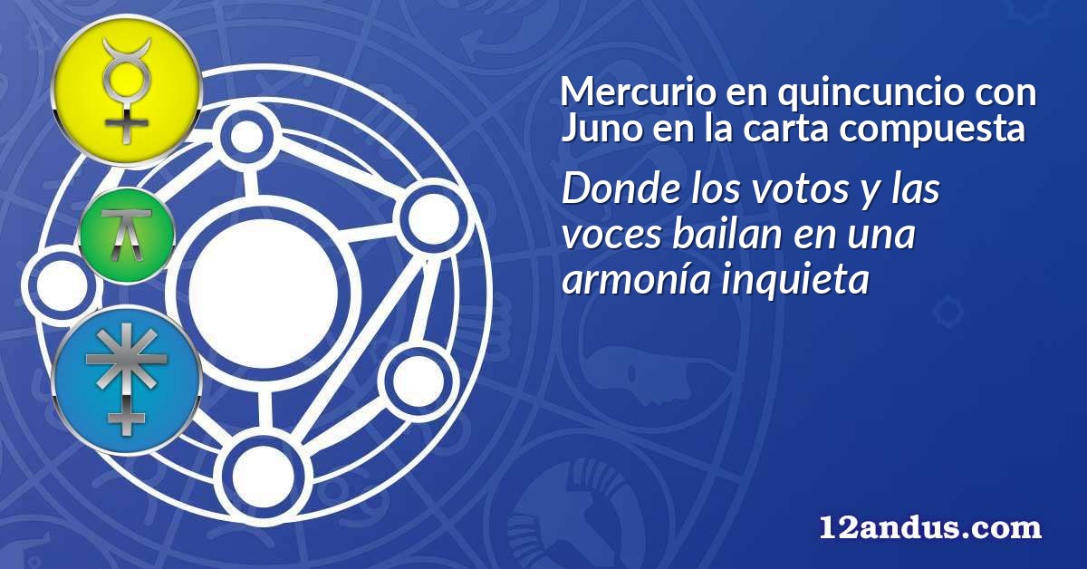 Mercurio en quincuncio con Juno en la carta compuesta