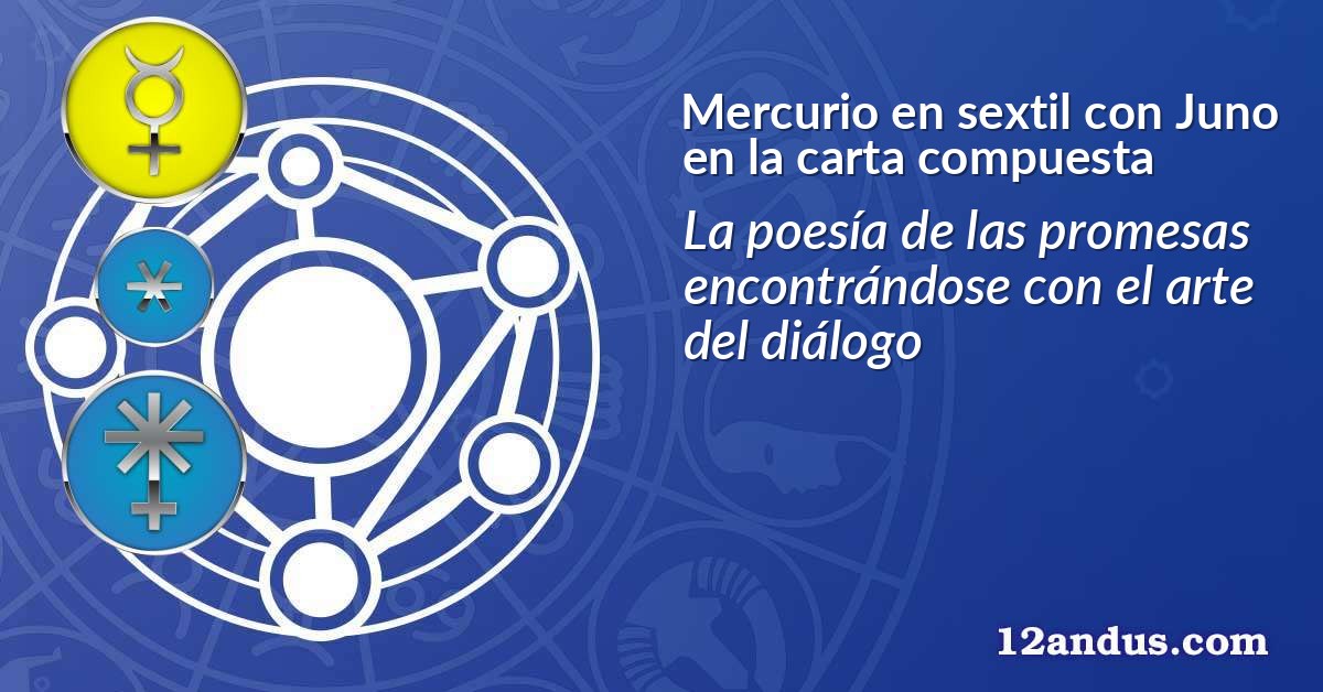 Mercurio en sextil con Juno en la carta compuesta