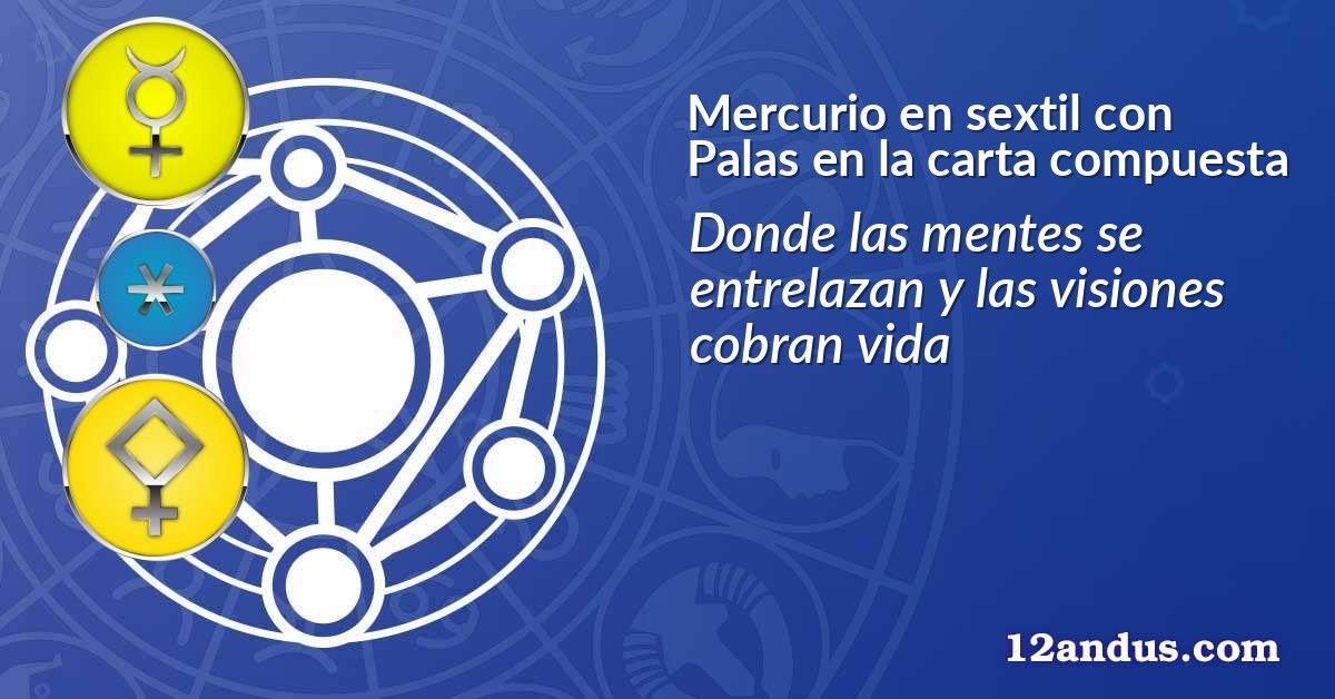 Mercurio en sextil con Palas en la carta compuesta