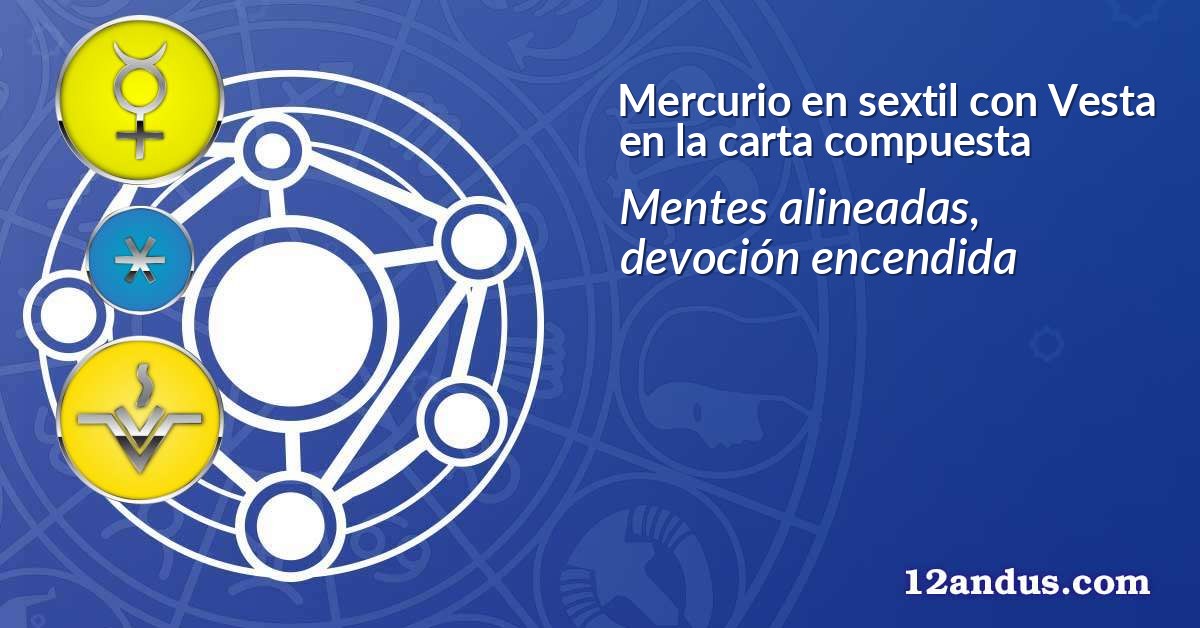 Mercurio en sextil con Vesta en la carta compuesta