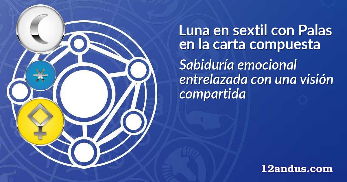 Luna en sextil con Palas en la carta compuesta