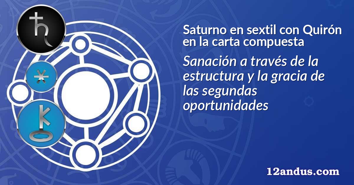 Saturno en sextil con Quirón en la carta compuesta