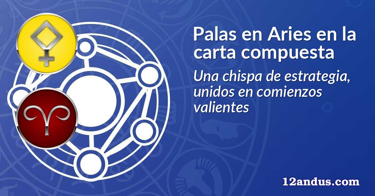 Palas en Aries en la carta compuesta