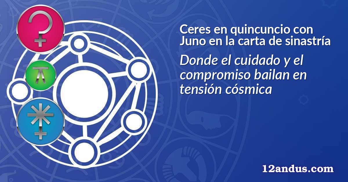 Ceres en quincuncio con Juno en la carta de sinastría