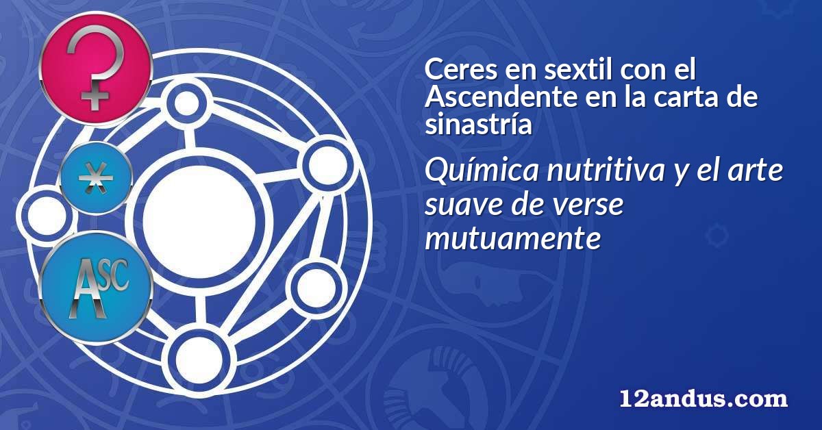 Ceres en sextil con el Ascendente en la carta de sinastría