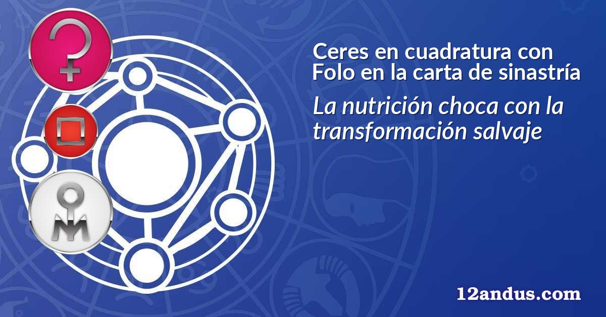 Ceres en cuadratura con Folo en la carta de sinastría