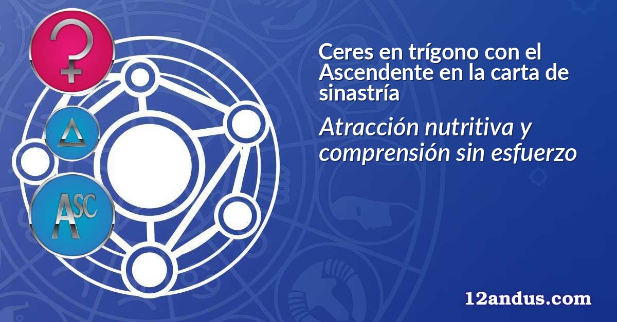 Ceres en trígono con el Ascendente en la carta de sinastría