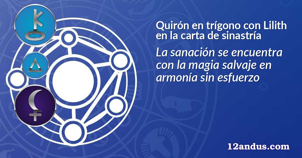 Quirón en trígono con Lilith en la carta de sinastría