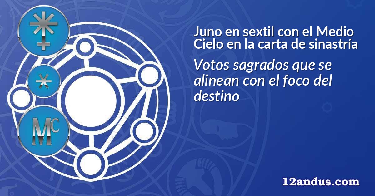 Juno en sextil con el Medio Cielo en la carta de sinastría
