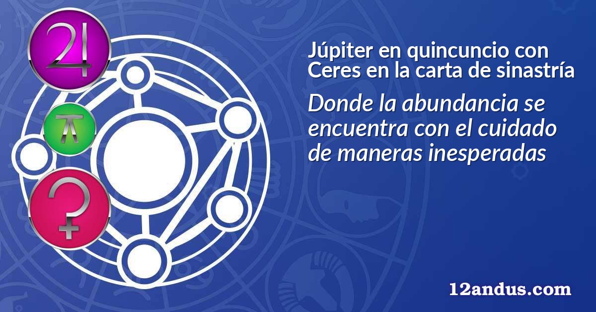 Júpiter en quincuncio con Ceres en la carta de sinastría