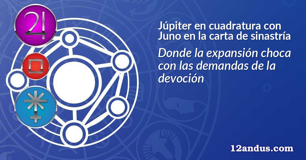Júpiter en cuadratura con Juno en la carta de sinastría