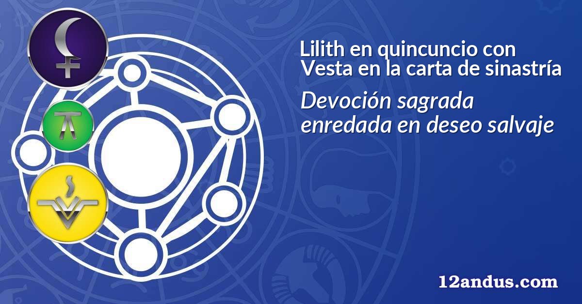 Lilith en quincuncio con Vesta en la carta de sinastría