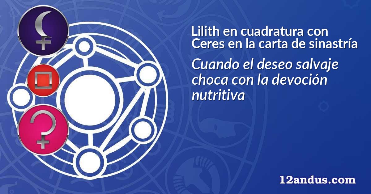 Lilith en cuadratura con Ceres en la carta de sinastría