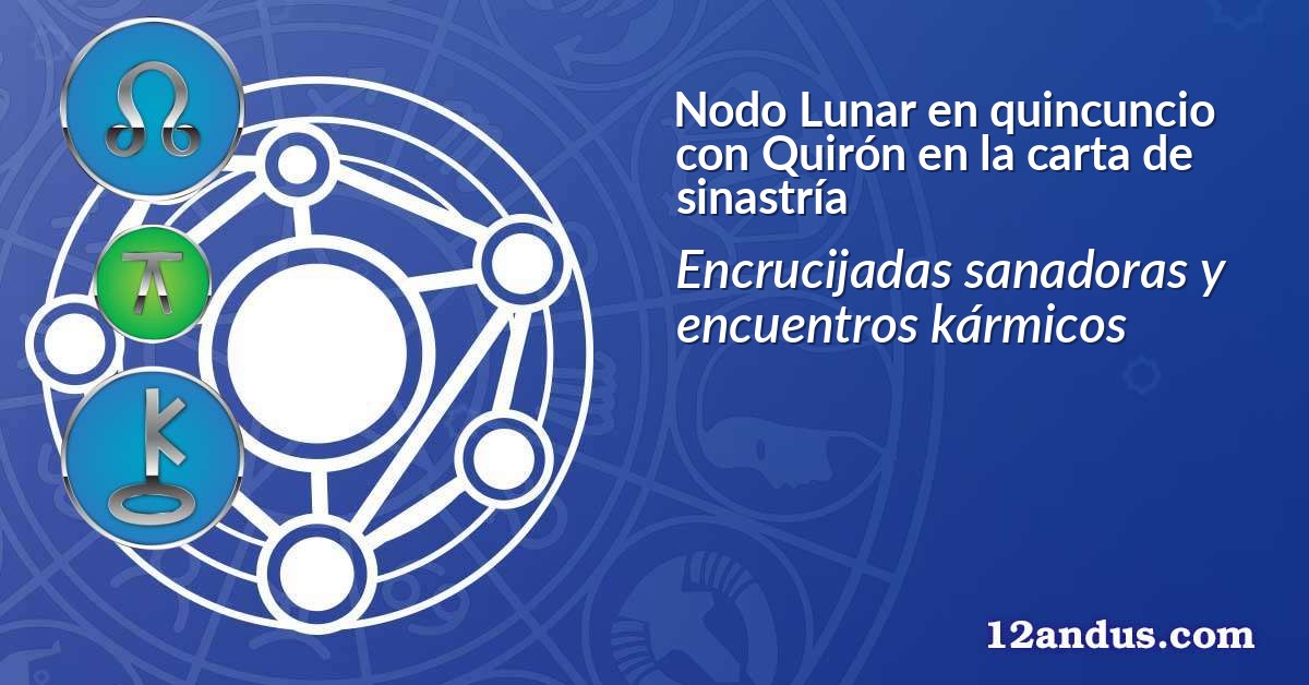 Nodo Lunar en quincuncio con Quir&oacute;n en la carta de sinastr&iacute;a