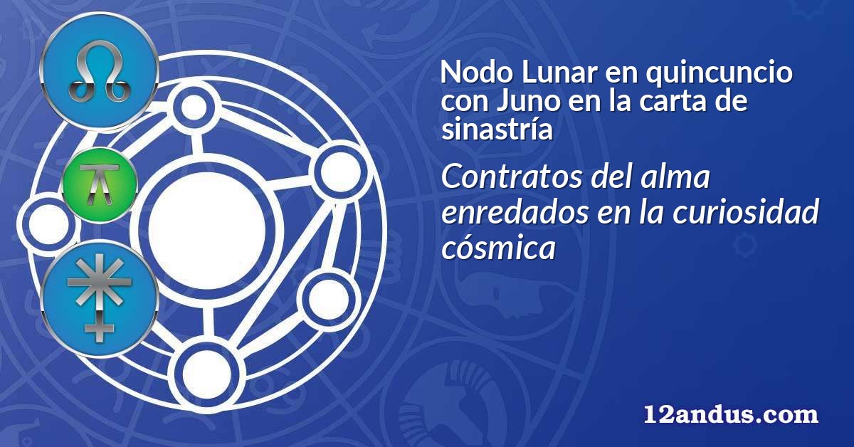 Nodo Lunar en quincuncio con Juno en la carta de sinastría