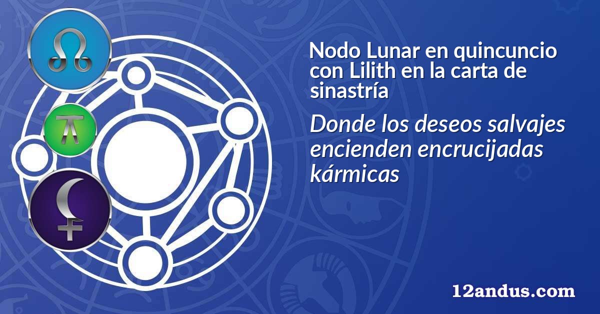 Nodo Lunar en quincuncio con Lilith en la carta de sinastría