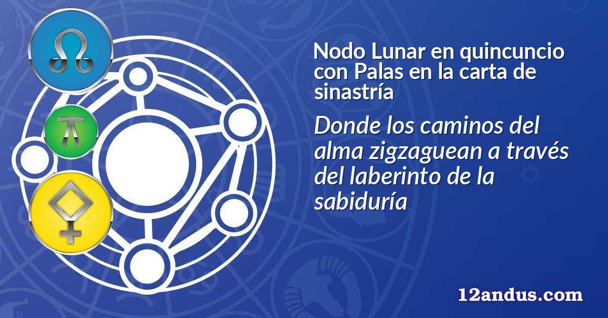 Nodo Lunar en quincuncio con Palas en la carta de sinastría
