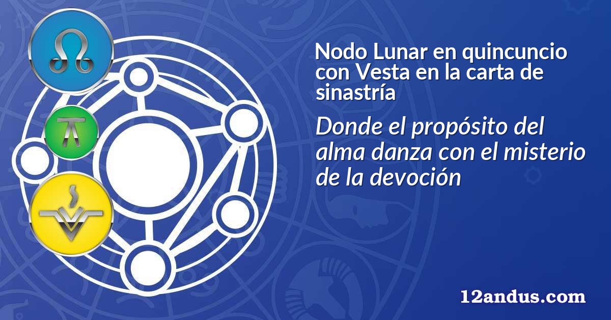 Nodo Lunar en quincuncio con Vesta en la carta de sinastría