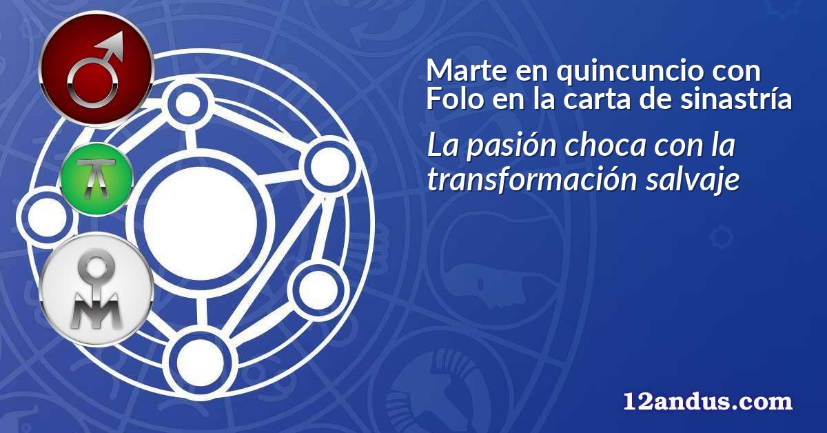 Marte en quincuncio con Folo en la carta de sinastría