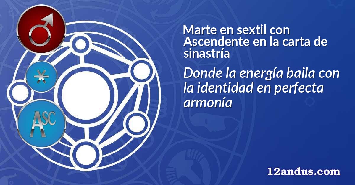 Marte en sextil con Ascendente en la carta de sinastría