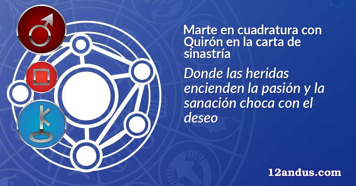 Marte en cuadratura con Quirón en la carta de sinastría