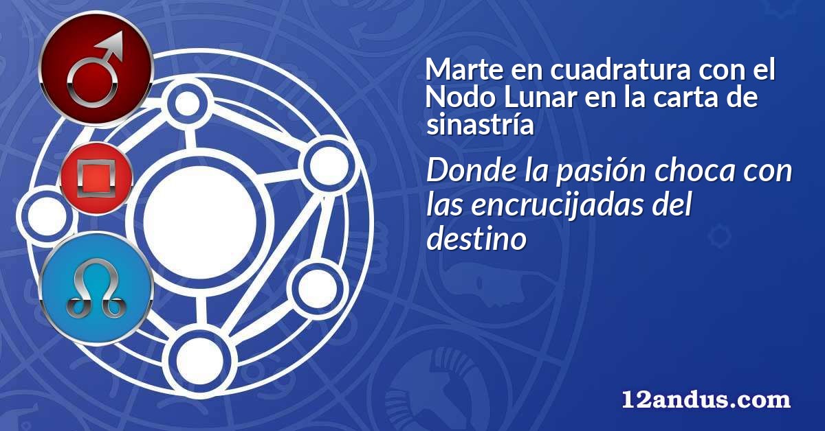 Marte en cuadratura con el Nodo Lunar en la carta de sinastría