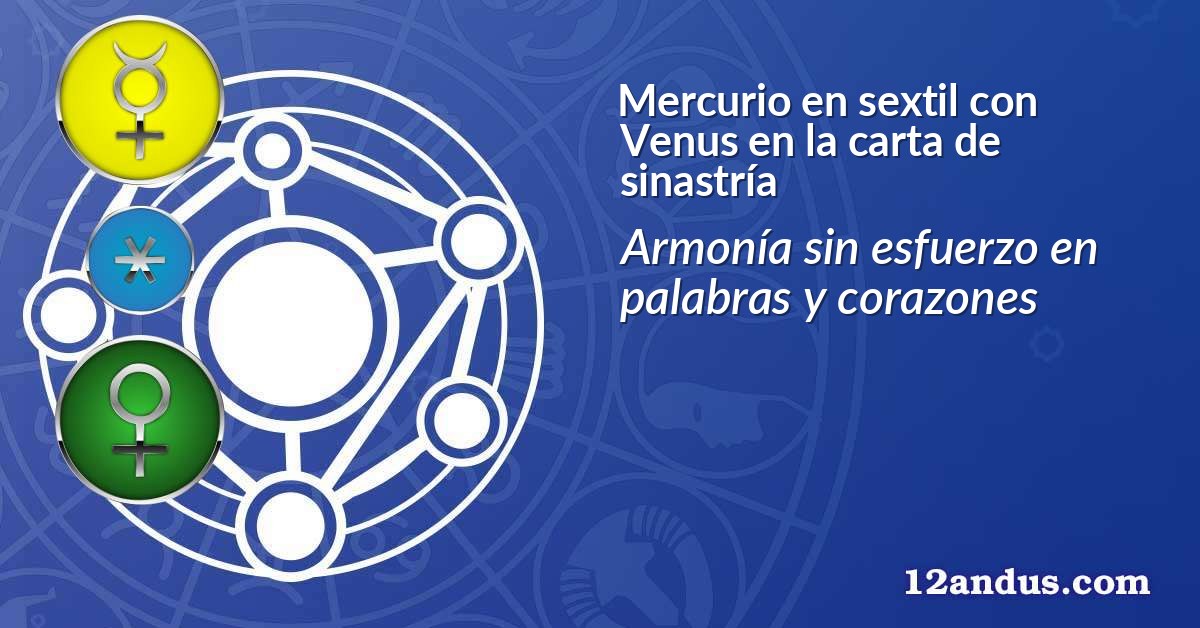 Mercurio en sextil con Venus en la carta de sinastría