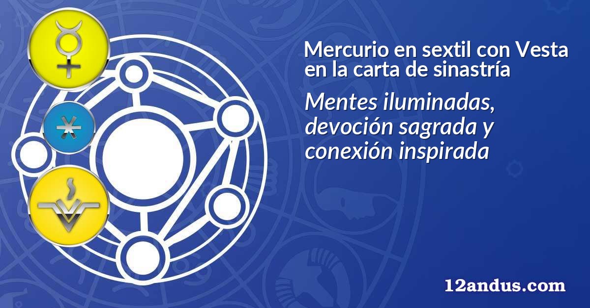 Mercurio en sextil con Vesta en la carta de sinastría