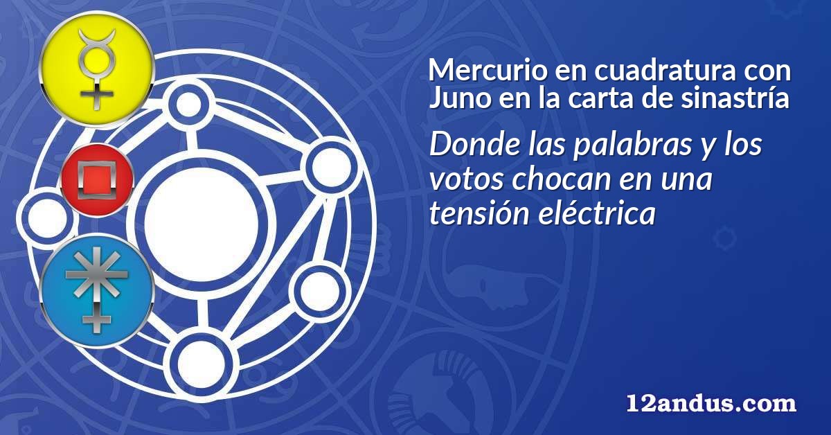 Mercurio en cuadratura con Juno en la carta de sinastría