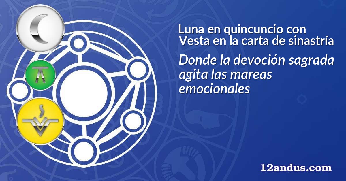 Luna en quincuncio con Vesta en la carta de sinastría