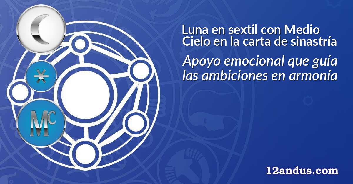Luna en sextil con Medio Cielo en la carta de sinastría
