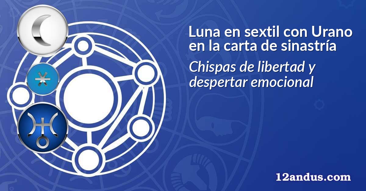 Luna en sextil con Urano en la carta de sinastría