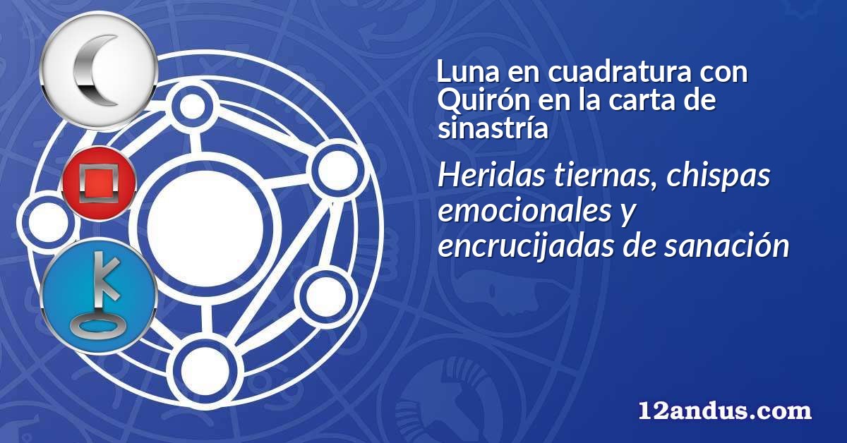 Luna en cuadratura con Quirón en la carta de sinastría