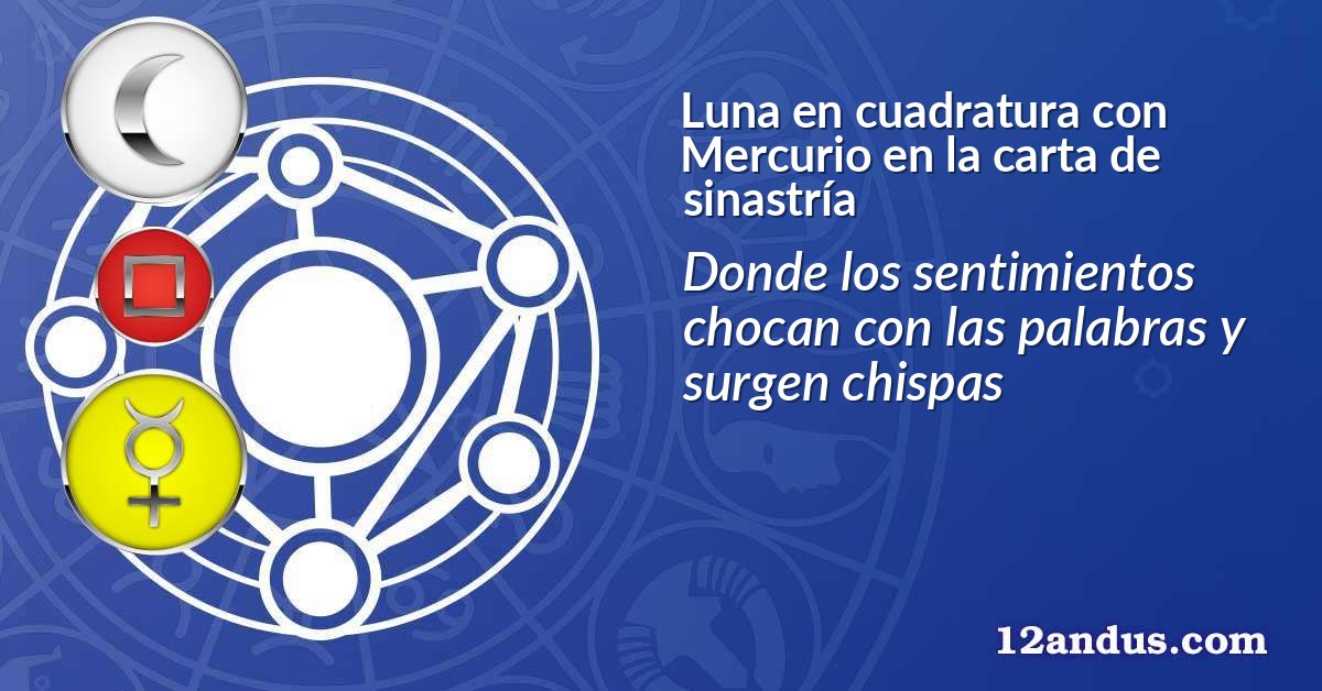 Luna en cuadratura con Mercurio en la carta de sinastría