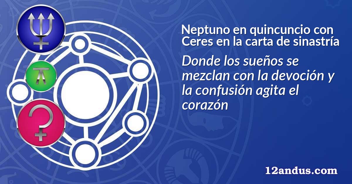 Neptuno en quincuncio con Ceres en la carta de sinastría