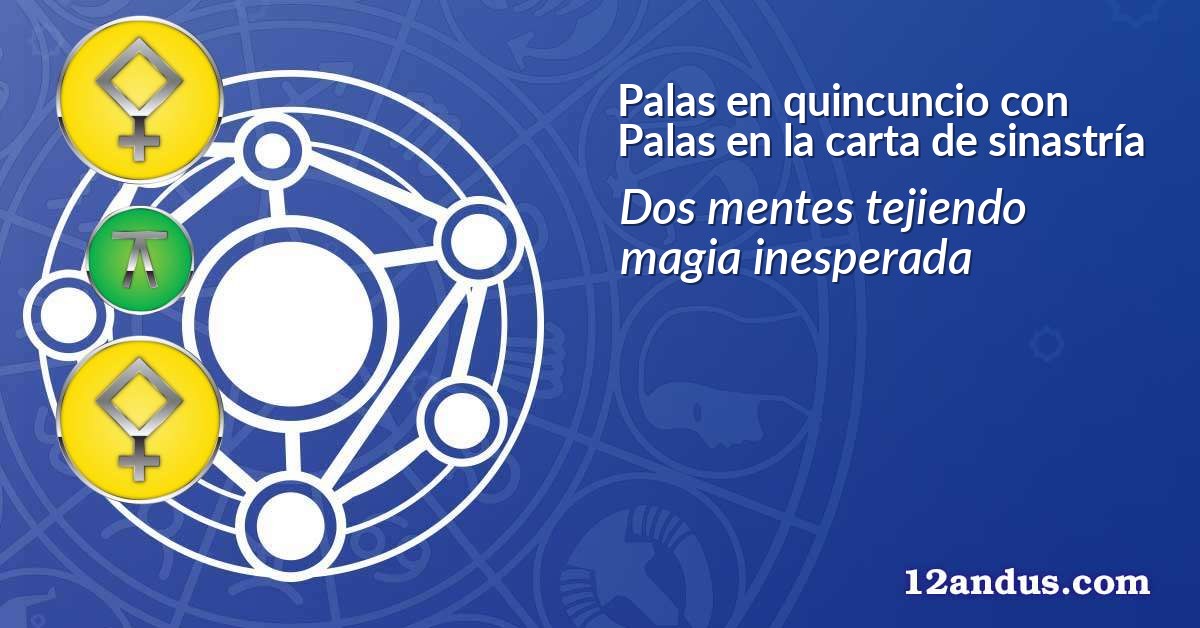 Palas en quincuncio con Palas en la carta de sinastría