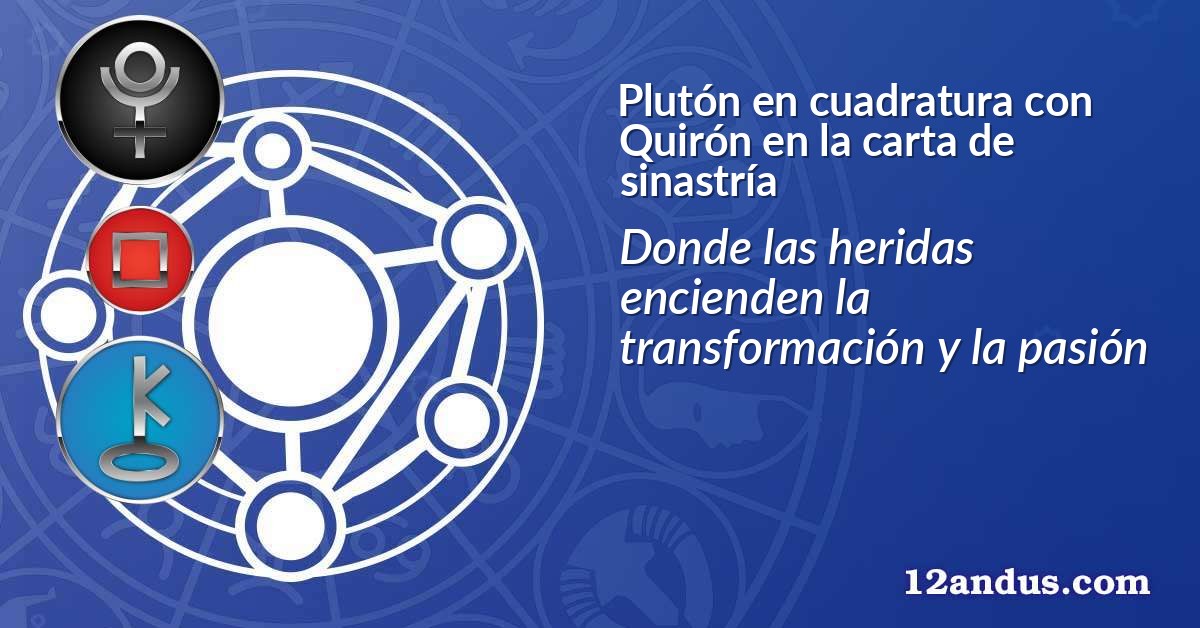 Plutón en cuadratura con Quirón en la carta de sinastría