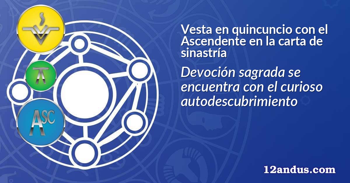 Vesta en quincuncio con el Ascendente en la carta de sinastría