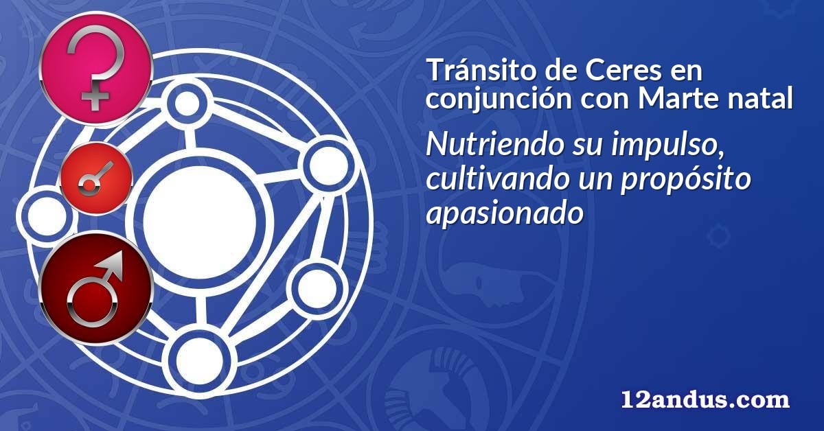 Tránsito de Ceres en conjunción con Marte natal
