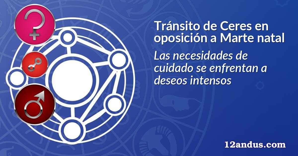 Tránsito de Ceres en oposición a Marte natal