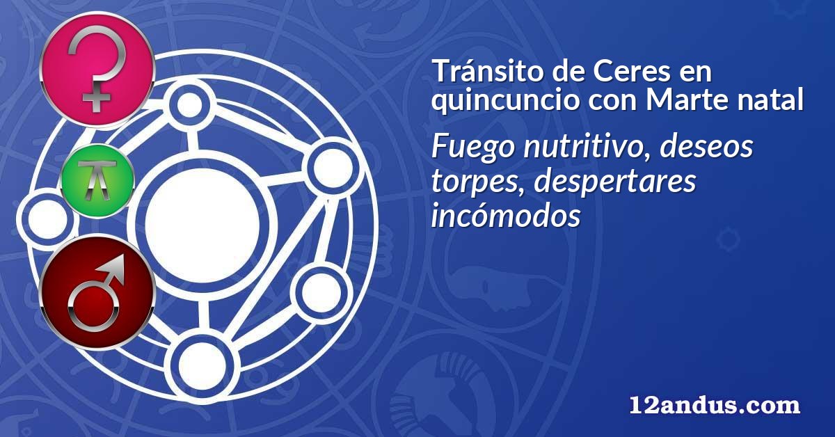 Tránsito de Ceres en quincuncio con Marte natal