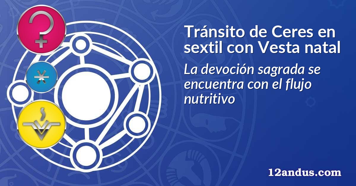 Tránsito de Ceres en sextil con Vesta natal