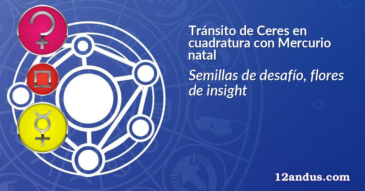 Tránsito de Ceres en cuadratura con Mercurio natal