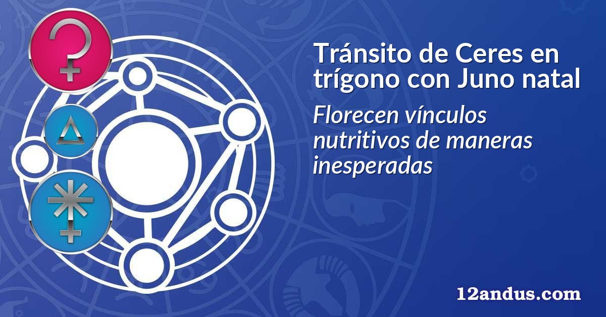 Tránsito de Ceres en trígono con Juno natal