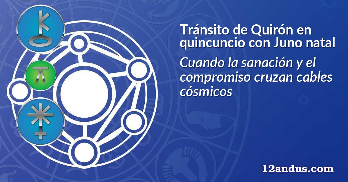 Tránsito de Quirón en quincuncio con Juno natal