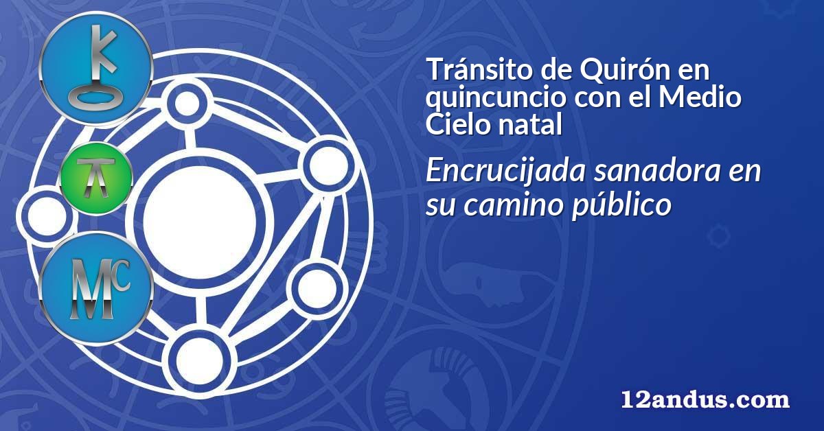 Tránsito de Quirón en quincuncio con el Medio Cielo natal