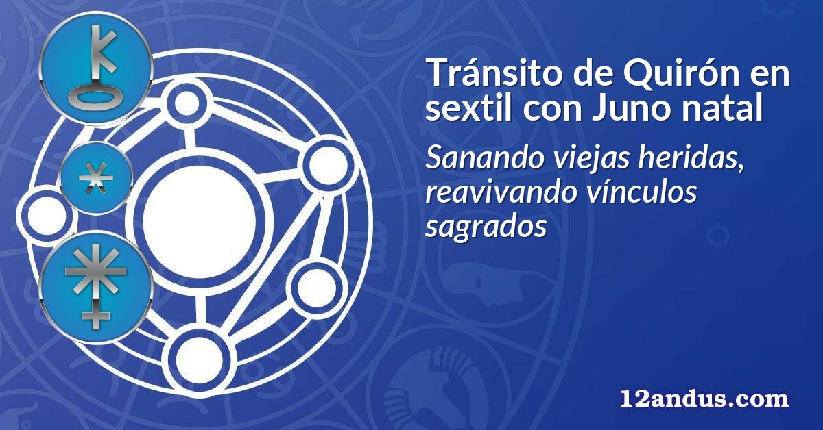 Tránsito de Quirón en sextil con Juno natal