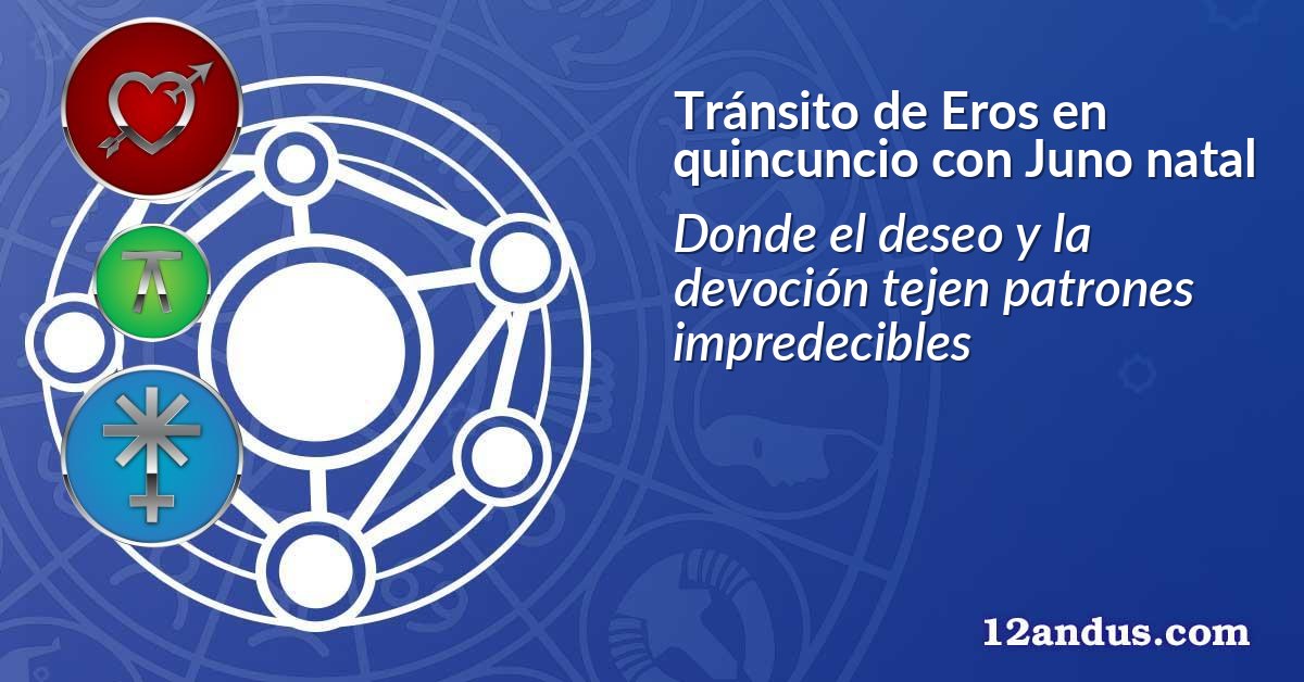 Tránsito de Eros en quincuncio con Juno natal