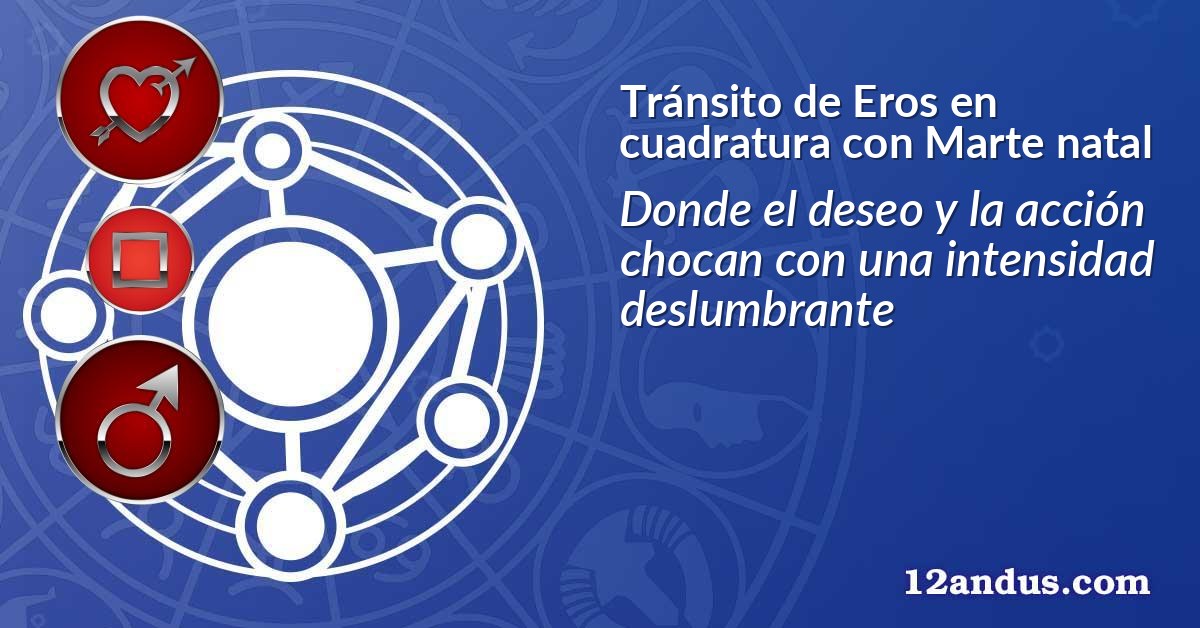 Tránsito de Eros en cuadratura con Marte natal